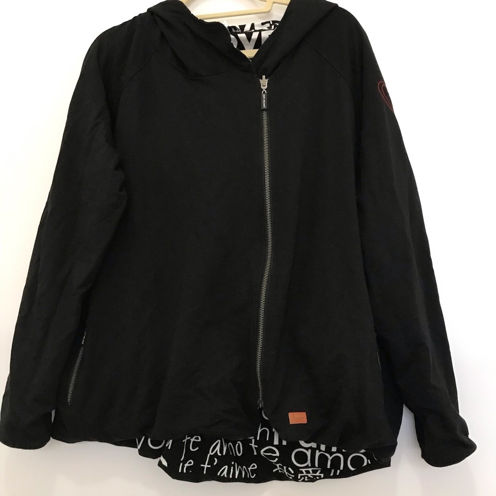 NWOT Peace Love World Black Hoodie Size 1X